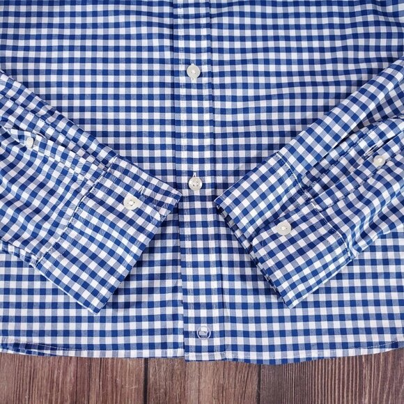 Vineyard Vines Mens Medium On the Go Performance Brrr Blue LS Button Down Shirt - Picture 6 of 14